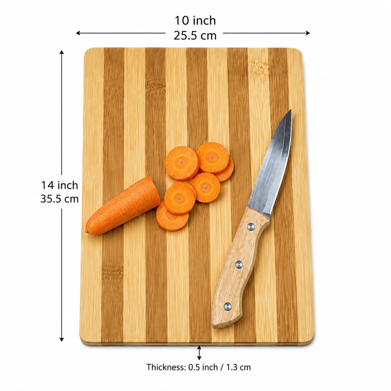 Wooden Vegetable Cutting Board with Knife – Kitchen Chopping Board - Image 3