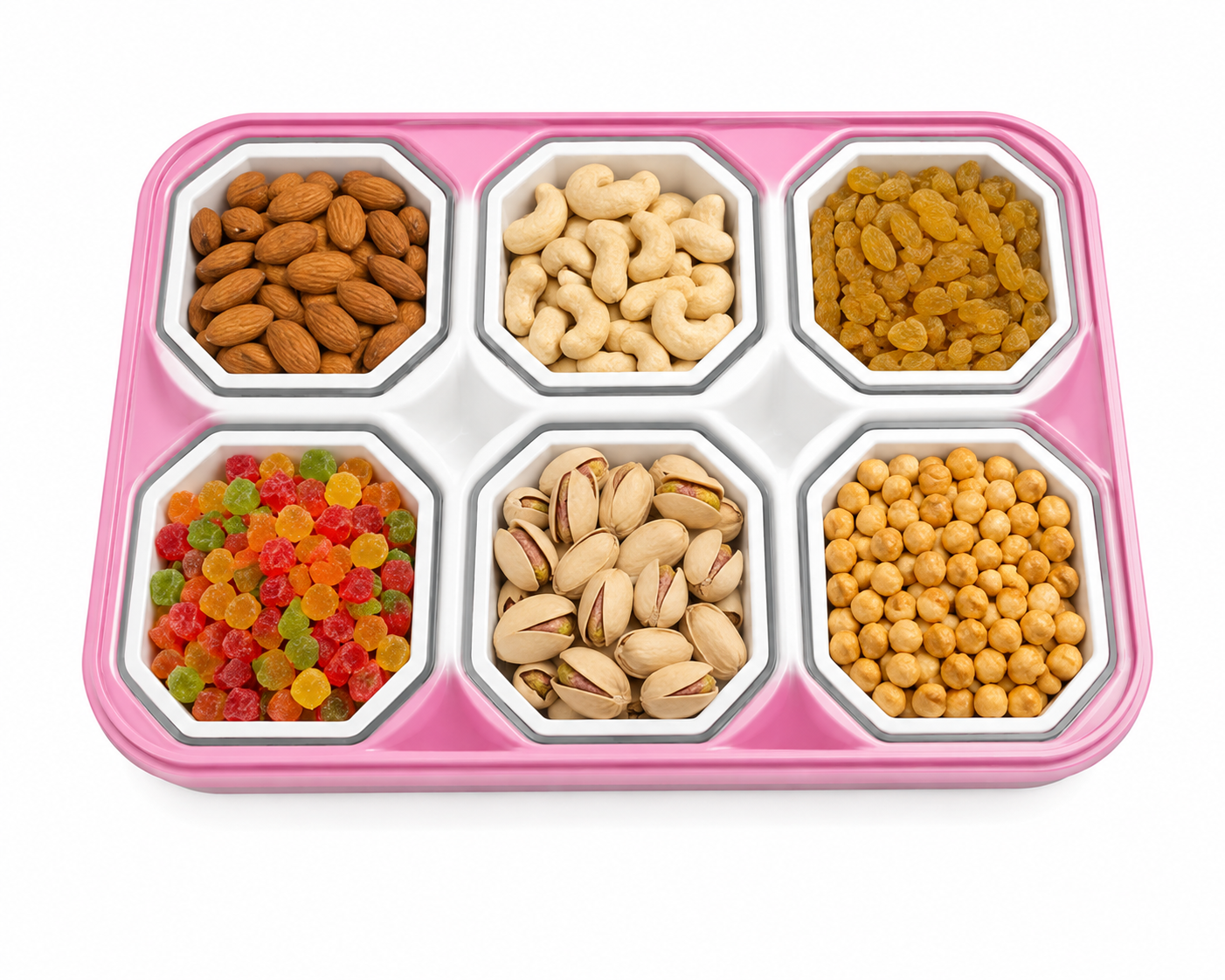 6-Compartment Masala & Dry Fruits Storage Box