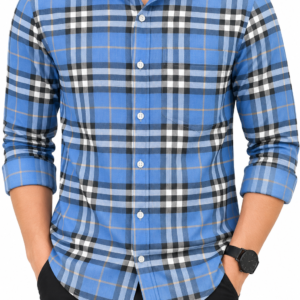 Men’s Blue & White Check Full Sleeve Casual Shirt – XL SIZE