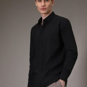 Men’s Classic Black Full Sleeve Formal Casual Shirt XL SIZE