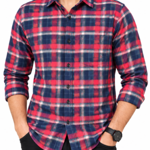 Men’s Red & Navy Check Full Sleeve Casual Shirt – XL SIZE